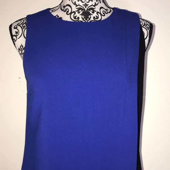 Tahari ASL Blue & Black Sheath Midi Dress Size 4 - Picture 3 of 10